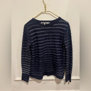Pam & Gela Women's Striped Sweater - Navy and Gray